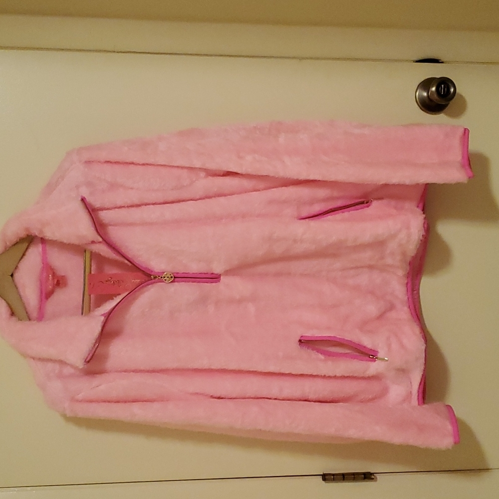 Lilly Pulitzer Skipper Sherpa 3/4 popover sz XXL Mandevilla Bay